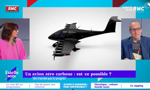 BFM TV parle du Bourget et de l'avion neutre en carbone